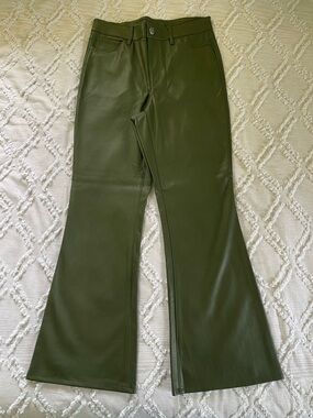 INC Faux Leather Flare Pants